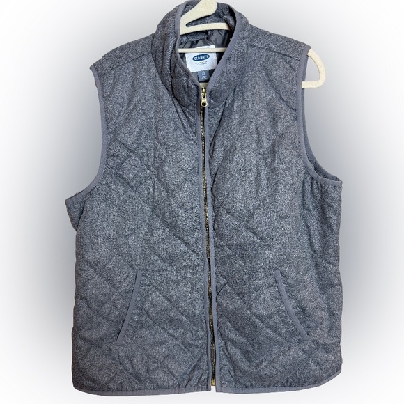 Old Navy Charcoal Quilted women’s Vest, Xl, lightweight - Picture 1 of 4